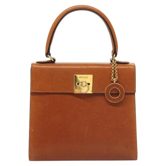 CELINE Hand Bag Leather Brown Gold - Picture 2 of 13